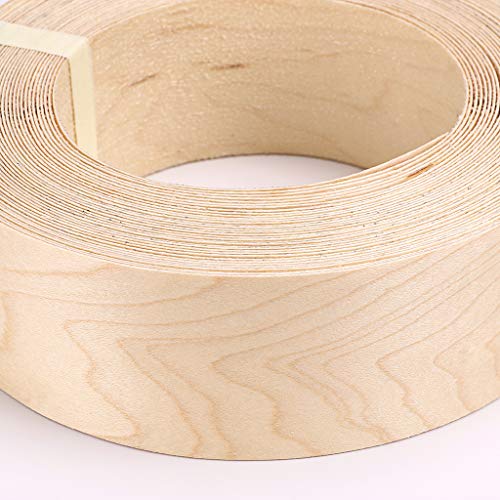 Skelang Maple 2" x 50' Roll Wood Veneer Edge Banding Preglued Iron-On with Hot Melt Adhesive Edgebanding Flexible Wood Tape - size: 2" x 50'