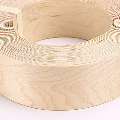 Skelang Maple 2" x 50' Roll Wood Veneer Edge Banding Preglued Iron-On with Hot Melt Adhesive Edgebanding Flexible Wood Tape - size: 2" x 50'