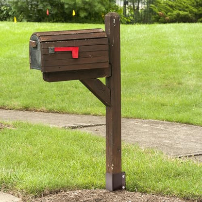 Thealyn Heavy Duty Metal Fence Post Anchor 32 Inch, 4"x4" Ground Spike - size: 32 inch