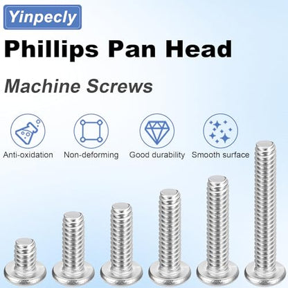 30Pcs M4-0.7 x 40mm Pan Head Phillips Machine Screws - size: M4 x 40mm