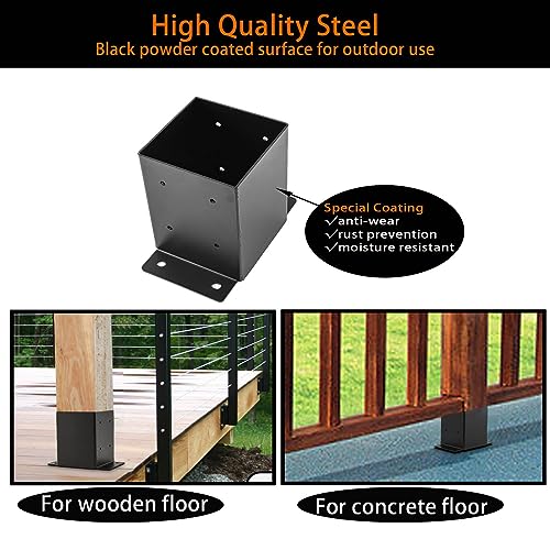 4"x4" Post Base,Post Brackets(Inner Size 3.6"x3.6") 4PCS - size: 4''X4''