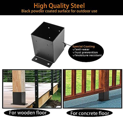 4"x4" Post Base,Post Brackets(Inner Size 3.6"x3.6") 4PCS - size: 4''X4''