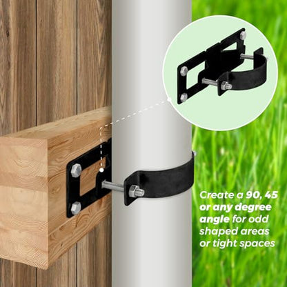 24 Pack Fence Brackets, Black Fence Frame, They use to Attach a Wooden Fence to a Chain Link, Anyone Wants to Convert Their Wooden Poles to Metal Poles (Black) - color: Set 24, size: Powder Coated Black Color
