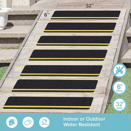 LifeGrip Reflective Anti Slip Stair Treads 6"x32" 10-Pack, Outdoor Grip - color: Reflective, size: 6" x 32"