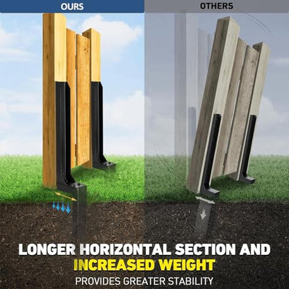 2 Pcs Fence Post Repair Kit Angle Metal Sturdy Ground Stakes