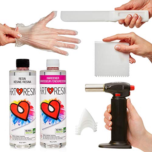 ArtResin - Epoxy Resin - Clear - Non-Toxic - Starter Combo Pack - 32oz (16 oz Resin + 16 oz Hardener) (946ml)