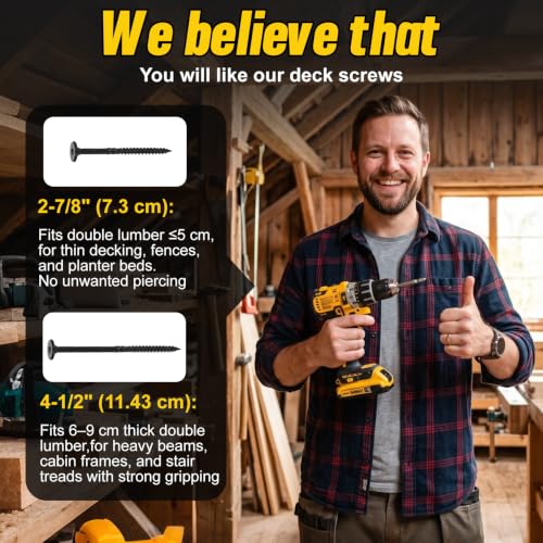 #14 x2-7/8'' Deck Screws,100Count Coarse Thread Exterior Wood Screws - size: #14 x 2-7/8"