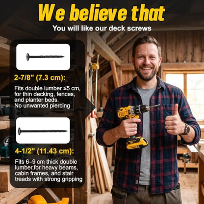 #14 x2-7/8'' Deck Screws,100Count Coarse Thread Exterior Wood Screws - size: #14 x 2-7/8"