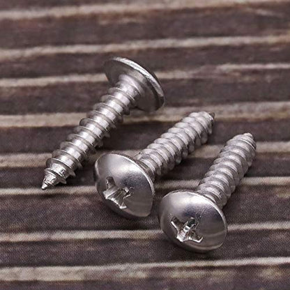 #4 x 1/2" Truss Head Wood Screw, Phillips Truss Head Self Tapping Sheet Metal Tek Screw, 18-8 Stainless Steel 304, Brgiht Finish, 100 PCS - size: #4 x 1/2"