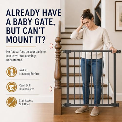 Pine Banister Adapter for Baby Gate, No-Drill Wooden Mounting Board Kit - color: Pine