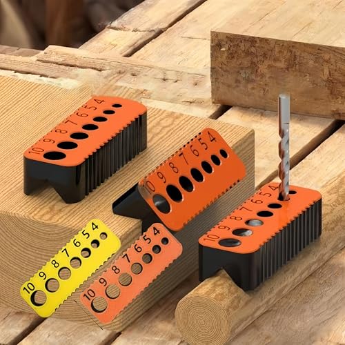 Drill Bit Guide, Simple Portable Reusable Plastic Metric Precision Tool for Woodworking, Yellow