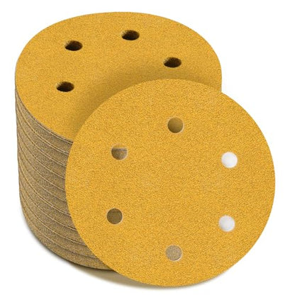 6-Inch 6 Hole Hook and Loop Sanding Discs 80-Grit（100-Pack） - size: 80 Grit