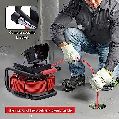 Sewer Camera 100ft/30m 4.3" Pipe Inspection Camera with 16G DVR IP68 Waterproof Borescope w/LED Lights,Industrial Drain Endoscope for Home Wall Duct Drain Pipe Plumbing (101FT/30M) - size: 101FT/30M