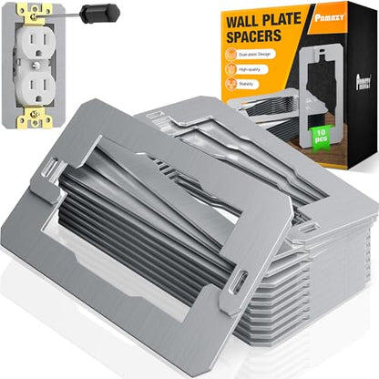 Dual-Plate Wall Plate Outlet Spacer SUS 304 Flush Fit Leveling Plates-10Pcs
