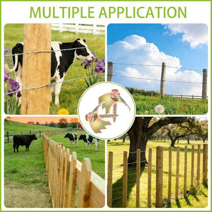 100 Pcs 1.5 Inch Wire Fence Fasteners Staples Bulk Fencing Post Screw Reusable Iron Nails for Softwood and Metal Grid, Farm Garden with Wire Fixer Quickly Install in Wood with Power Drill - size: 1.5 Inch