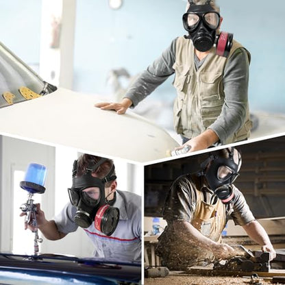 Reusable Full Face Cover Set,Used for Spray Paint,Chemical,Epoxy Resin,Industrial,Grinding and Other Work Protection