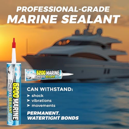 5200 Marine Sealant Adhesive Fast Cure - Permanent, Watertight Bonding and Sealing - UV Resistant, Above & Below Waterline- for Boats, Hulls, Decks & RVs,Pond Sealant 3oz (Clear 2Pcs) - color: Clear 2Pcs
