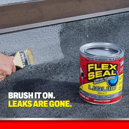 Flex Seal Liquid Rubber Sealant Coating, Waterproof, Gray, 32 oz - color: Gray, size: 32 oz
