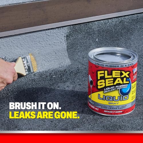 Flex Seal Liquid Rubber Sealant Coating, Waterproof, Gray, 32 oz - color: Gray, size: 32 oz