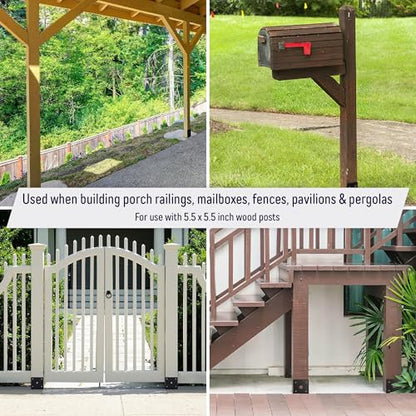 U Shaped 6x6 Deck Post Concrete Anchor Spike, Fence Post Base, Zinc Plated (4 Pack) - color: Zinc Plated, size: 6x6