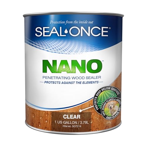 Seal-Once Nano Wood Sealer and Waterproofer, Low-VOC, Clear, 1 Gallon - size: 1 Gallon