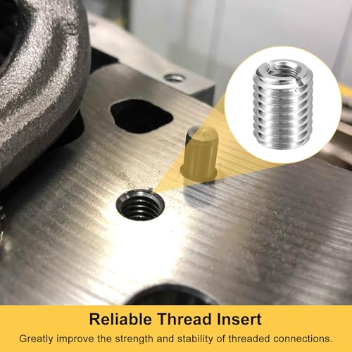 HARFINGTON 6pcs Thread Repair Inserts M14 x 2 Male to M8 x 1.25 Female Thread 18mm Long Stainless Steel Reducing Nuts Metric Self Tapping Sleeves Threaded Reducer Industrial Fasteners - size: M14 x 2 Male to M8 x 1.25 Female x 18mm