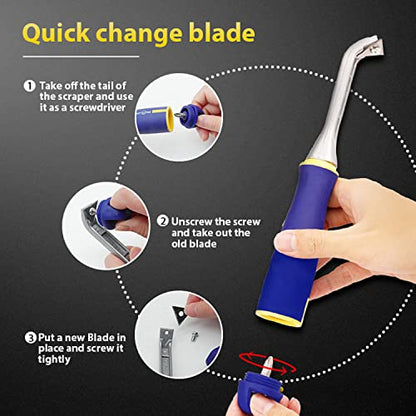 MANUFORE Carbide Paint Scraper with 2" Double-edged Tungsten Steel Blade - size: 2in carbide scraper