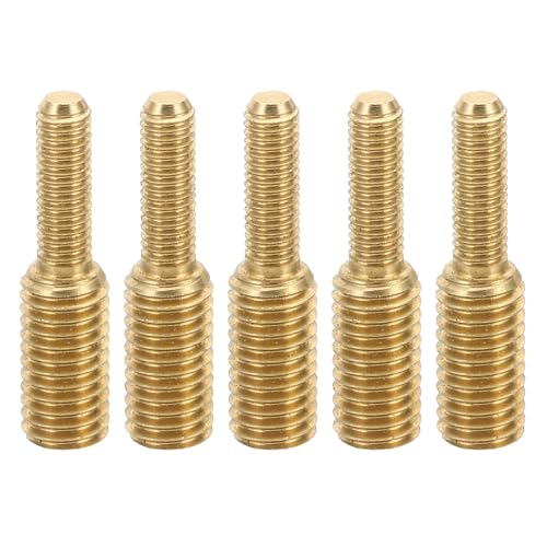 PATIKIL M5x16mm to M8x16mm Double End Threaded Stud Screw Bolt, 5 Pack Brass Rod Bolts Thread Reducer Adapter for Furniture Fastener, Hardware Connector - size: M5x16mm to M8x16mm