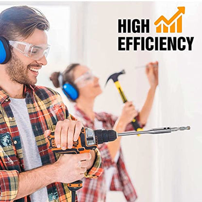 1/4 Extension Drill Bit Set 4Pcs Unbreakable Wood Spade Drill Bit Extension Extra-Long Drill Extension with 2 Pcs Key Spade Bit Extension Set for Wood Turners Furniture Carpentry and Construction