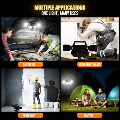 TRESDA 5000LM Rechargeable Work Light, Magnetic LED, Foldable & Rotatable