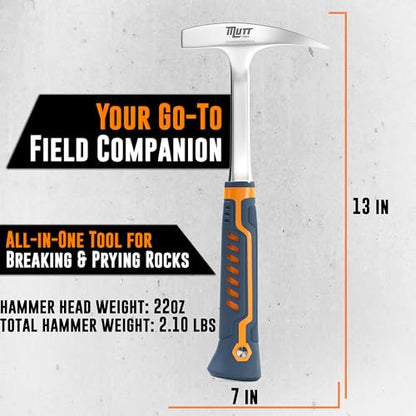 Mutt Tools Geologist Rock Pick Hammer 22oz Geology Tools for Field Work