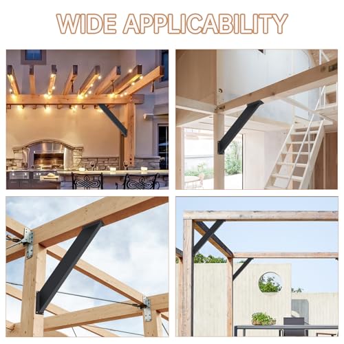 12 Pcs 45 Degree Angle Support Bracket for Pergola - size: 12