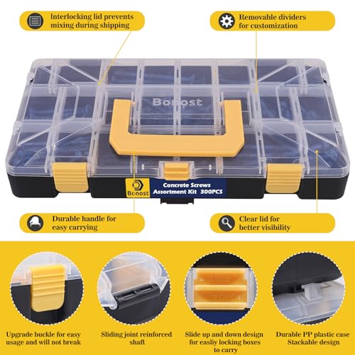 1625pcs Concrete Assortment Kit with Assorted Nuts Bolts and Wood Screws - size: 1625pcs