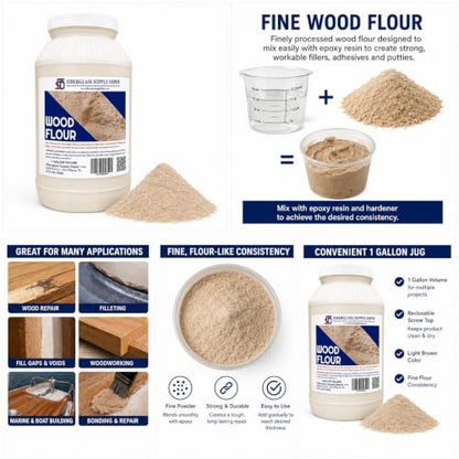 Fiberglass Supply Depot Fine Wood Flour Filler Gallon