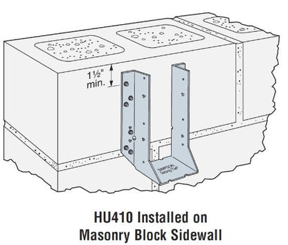 Simpson Strong-Tie HU48 HU Heavy Face-Mount Joist Hanger - for 4x8 Base, 14-Gauge ZMAX Galvanized Steel, Versatile Joist Fit, Designed for Demanding Loads
