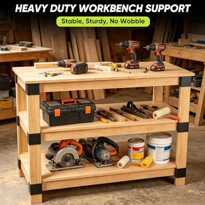 8-Pack Heavy Duty Workbench Brackets Right Angle Brace for 2x4 Wood - size: 2x4