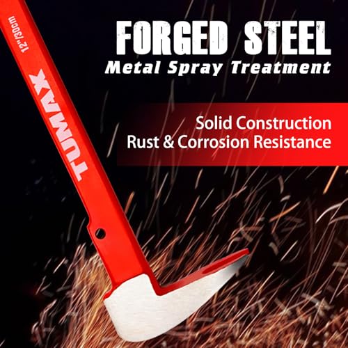 2-Pcs Nail Puller Set, 12" Pry Bar, 8" Mini Crowbar with Nail Remover - size: 12" and 8"-R