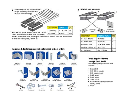 Dock Edge + Inc. Female 9/16-Inch Square Hole Outside Corner Heavy Duty Floating Dock