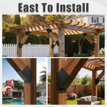 4 Pcs 6"x 6" (Actual Fit:5.6''x 5.6'') 45°Angle Support Brackets| - size: 6x6