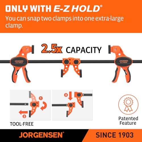 JORGENSEN E-Z Hold 2-Pack 36" 300LBS Load Indicator Woodworking Bar Clamps - size: 36 inch