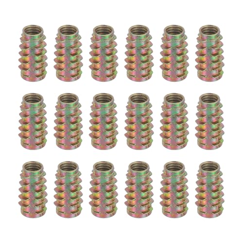 MECCANIXITY 18 Pcs Threaded Inserts for Wood, Zinc Alloy M8 Thread Inserts Nuts Hex-Flush Socket Drive Screw 25mm Length for Furniture, Cabinet, Tables and Chairs - size: M8x25mm