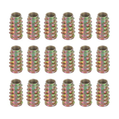 MECCANIXITY 18 Pcs Threaded Inserts for Wood, Zinc Alloy M8 Thread Inserts Nuts Hex-Flush Socket Drive Screw 25mm Length for Furniture, Cabinet, Tables and Chairs - size: M8x25mm