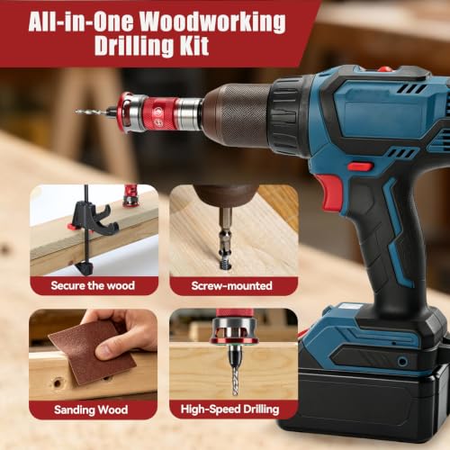 14 Pcs Countersink Drill Bit Set, self-Locking Device Quick-Adjust