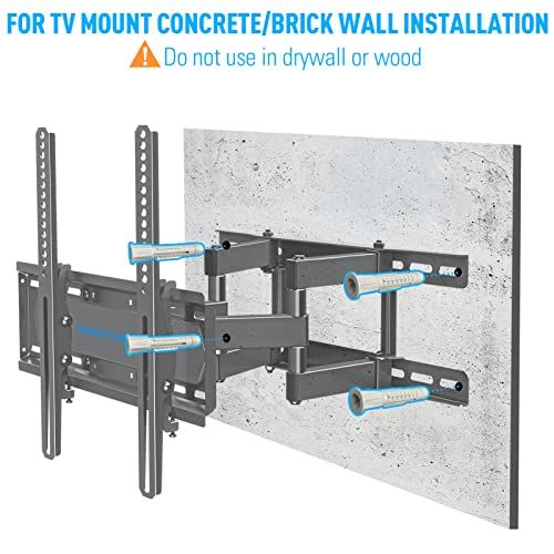 MOUNTUP Lag Bolt Kit for TV Wall Mount Comes with M8×65mm Lag Bolt & Washer for Wood Stud, Plastic Anchors for Concrete Wall, Includes Bubble Level for Easy Installation, MU0041-B