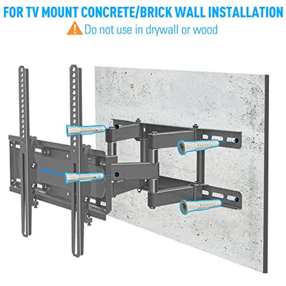 MOUNTUP Lag Bolt Kit for TV Wall Mount Comes with M8×65mm Lag Bolt & Washer for Wood Stud, Plastic Anchors for Concrete Wall, Includes Bubble Level for Easy Installation, MU0041-B
