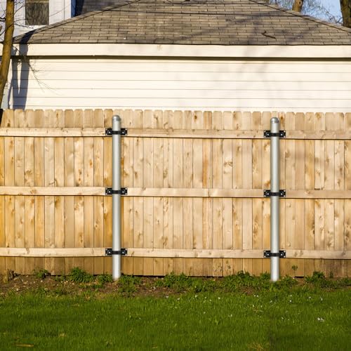 12 Pack Fence Brackets, Black Fence Frame, They use to Attach a Wooden Fence to a Chain Link, Anyone Wants to Convert Their Wooden Poles to Metal Poles (Black) - color: Set 12, size: Powder Coated Black Color