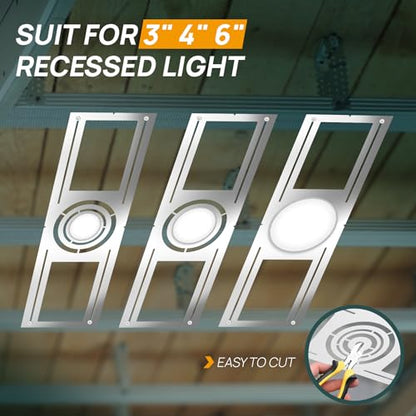 Sidasu 48 Pack New Construction Mounting Plate for 3, 4, 6" Recessed Lights - size: 48 Pack