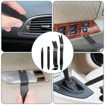 Aleric 9 Pcs Auto Trim Removal Tool Kit - Plastic Pry Tool for Door Panel Dashboard Clip Remover, Fasteners Remover, Car Trim Removal Tool Kit with Precision Hook and Pick Set for Automotive