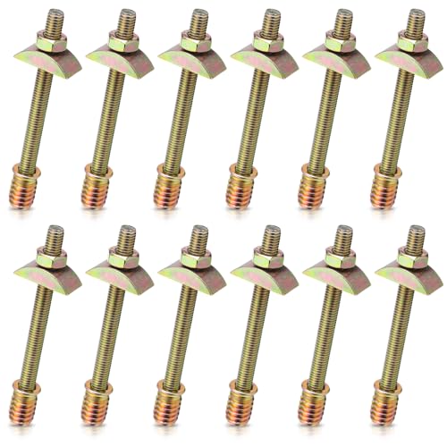 Tandefio 12 Sets Bed Frame Hardware Connectors Bolts Nuts, Single Ended - style: Single Ended