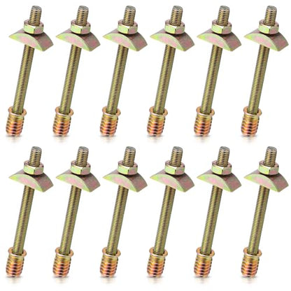 Tandefio 12 Sets Bed Frame Hardware Connectors Bolts Nuts, Single Ended - style: Single Ended